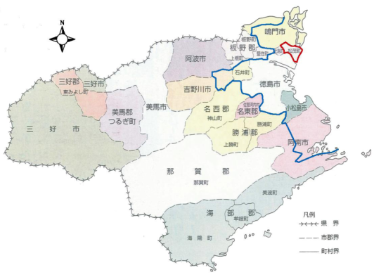 徳島東部都市計画区域位置図